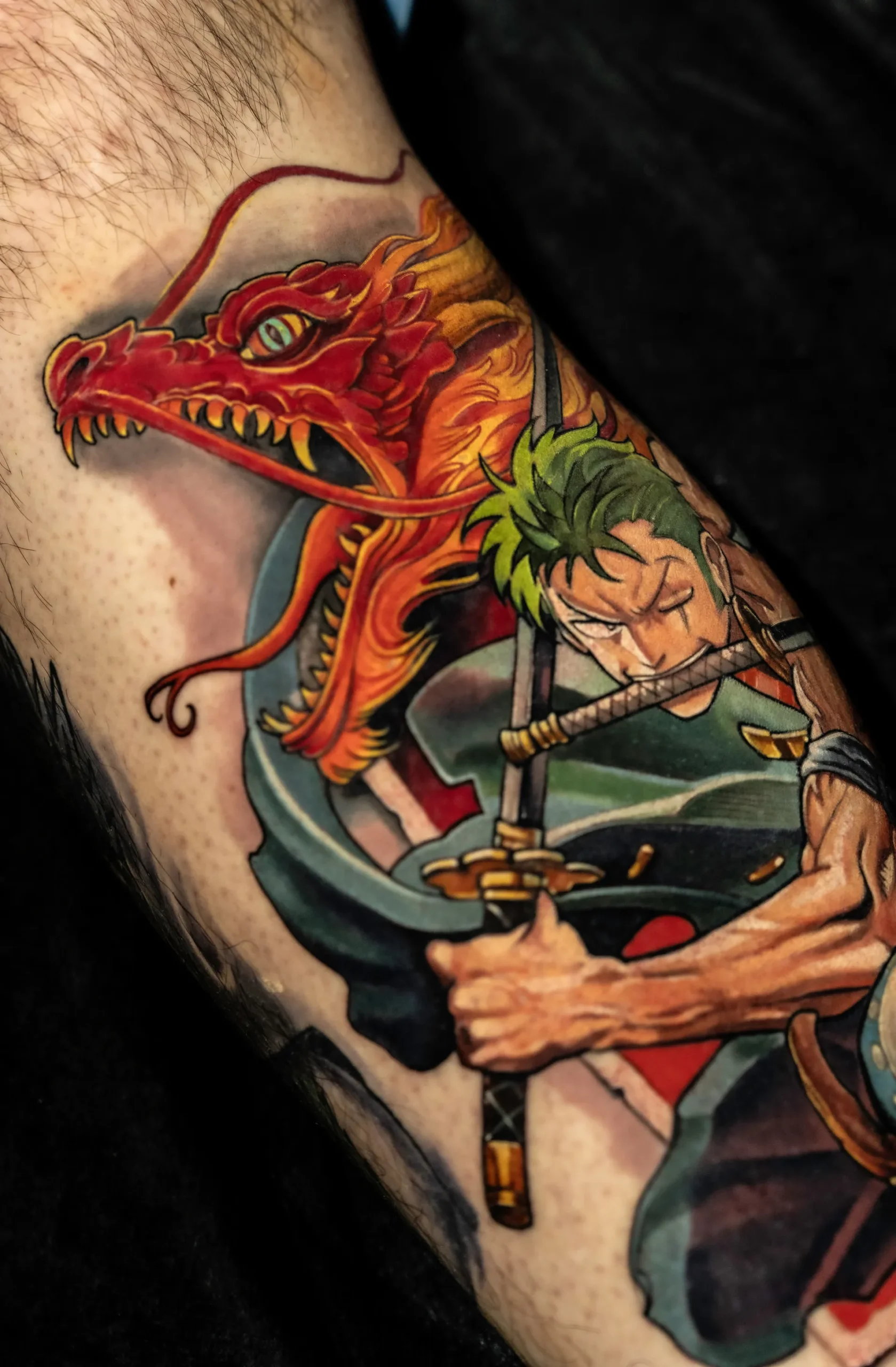 Zoro – One Piece Anime Tattoo in Color by Zhimpa Moreno - Zhimpa.com